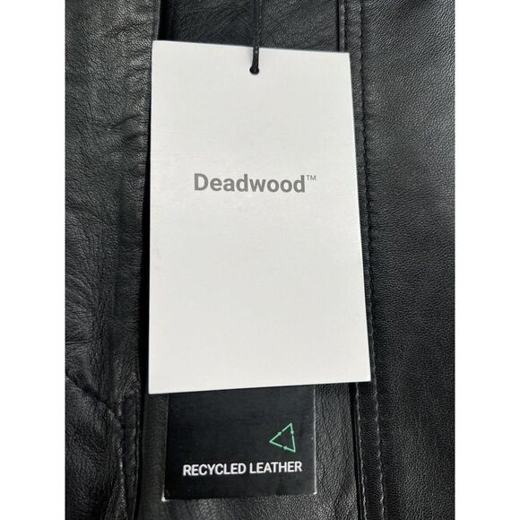 Deadwood Net Sustain Palma Leather Tapered Black Pants Size 0 New - Picture 9 of 12